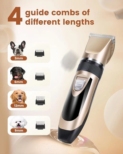 Pet Hair Clipper Quiet Motor & Rounded Blade Cordless Rechargeable