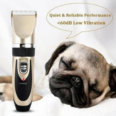 Pet Hair Clipper Quiet Motor & Rounded Blade Cordless Rechargeable