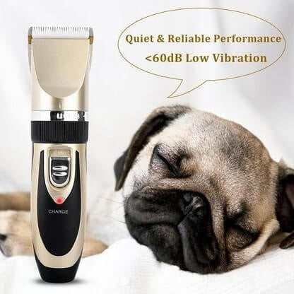 Pet Hair Clipper Quiet Motor & Rounded Blade Cordless Rechargeable