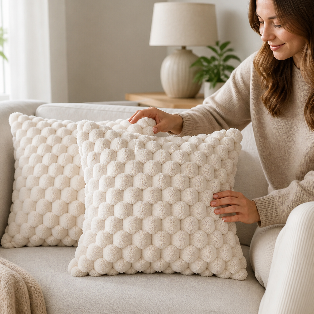 Pillow Cover Plush Soft Standard Size Multiple Colors
