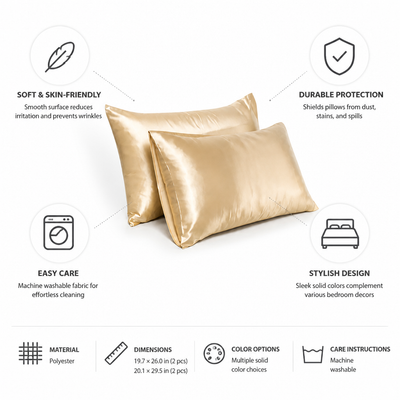 Pillowcases Silky Soft Polyester Set of 2