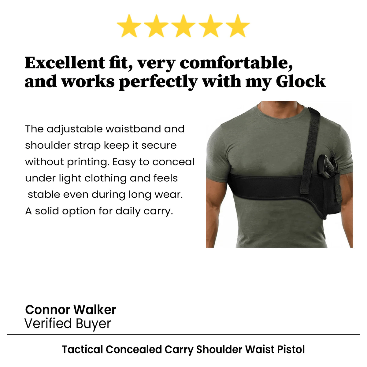 Pistol Holster Neoprene Adjustable Shoulder & Waist Straps