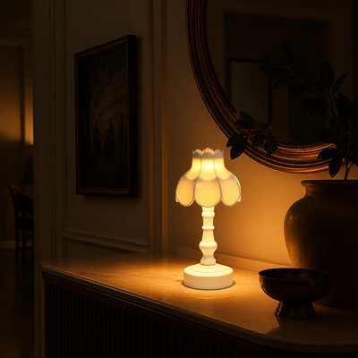 Plastic Flower-Shaped Table Lamp
