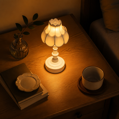 Plastic Flower-Shaped Table Lamp