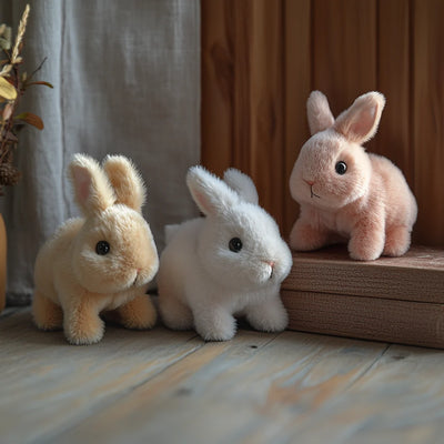 Plush Rabbit Toy Soft Faux Fur & Realistic Motion