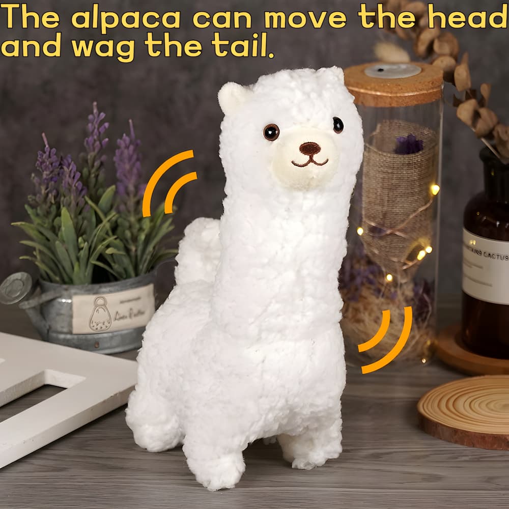 Plush Toy Alpaca Walks & Wags Tail Rechargeable