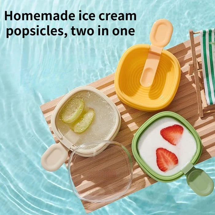 Popsicle Mold Silicone Push-Up Release & Dust-Tight Lid 2-Pack