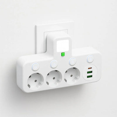 Power Strip 3 Outlets USB & Type-C Surge Protection