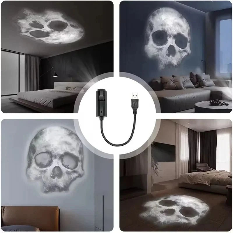 Projector Light 360° Rotating USB Powered Skull & Ghost