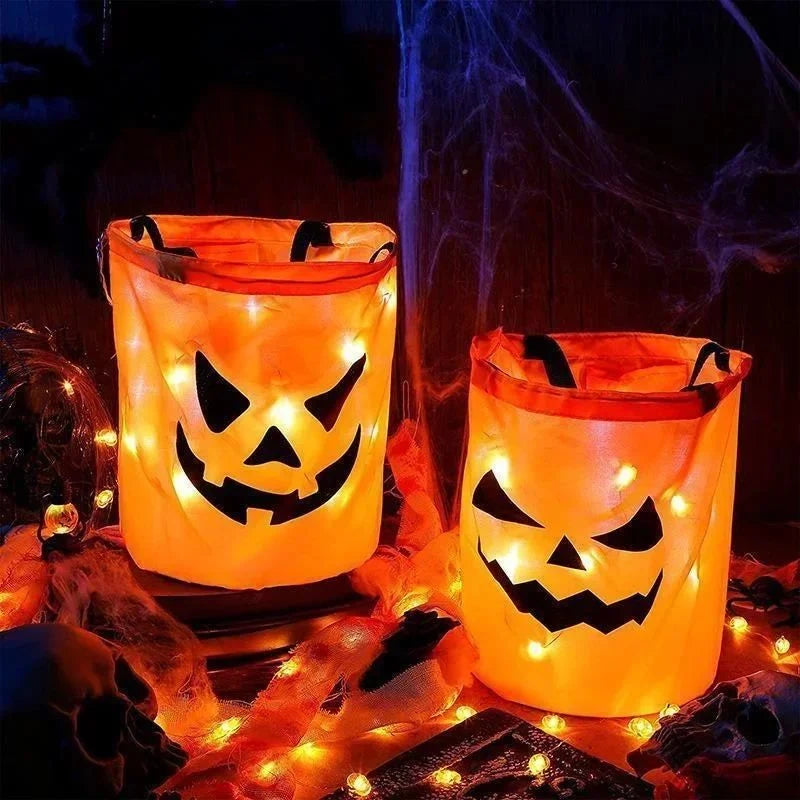 Pumpkin Bucket LED Light Foldable & Reusable