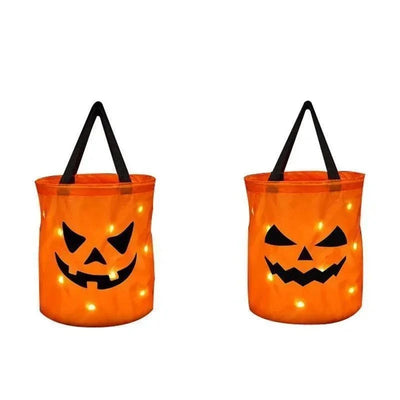 Pumpkin Bucket LED Light Foldable & Reusable