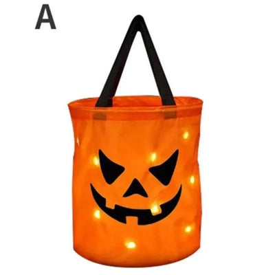 Pumpkin Bucket LED Light Foldable & Reusable