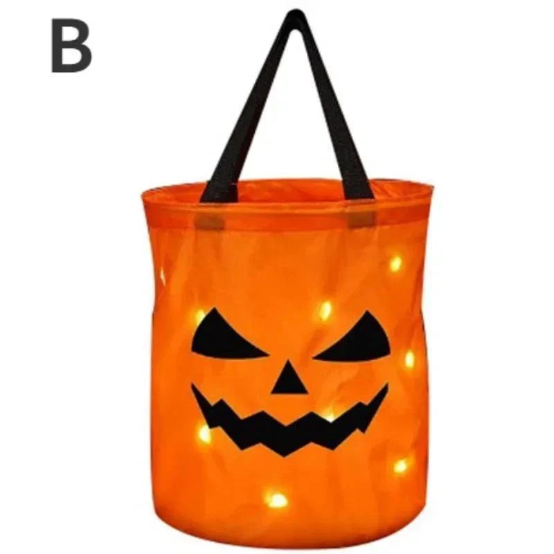 Pumpkin Bucket LED Light Foldable & Reusable
