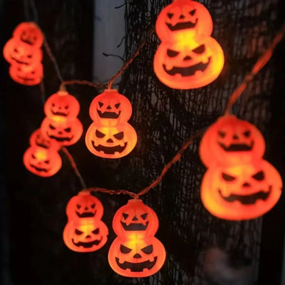 Pumpkin String Lights Battery Operated Weatherproof Warm White