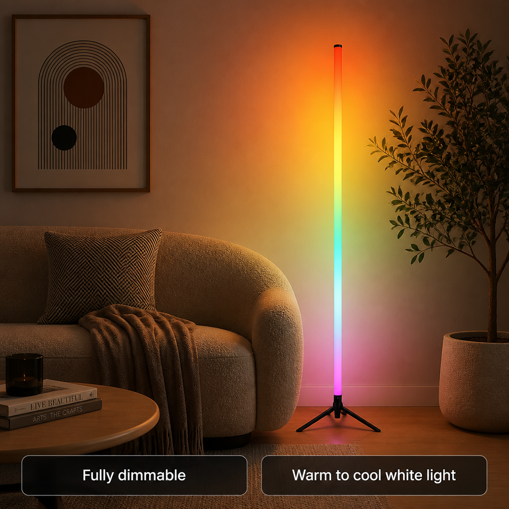 RGB LED Corner Floor Lamp