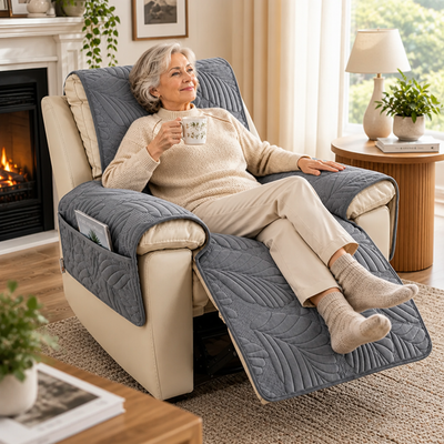 Recliner Cover Soft Polyester Non-Slip Bottom