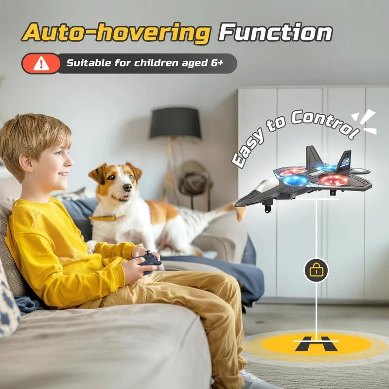 Remote-Controlled Jet Beginner-Friendly 360° Stunt & LED Lights