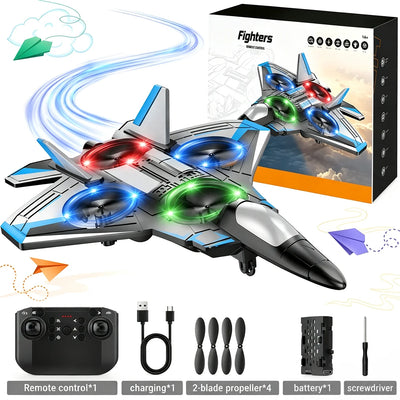 Remote-Controlled Jet Beginner-Friendly 360° Stunt & LED Lights