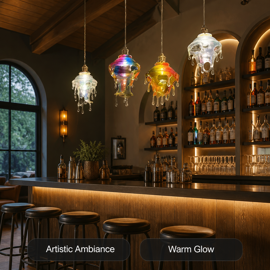 Resin LED Melting Candle Droplet Pendant Light