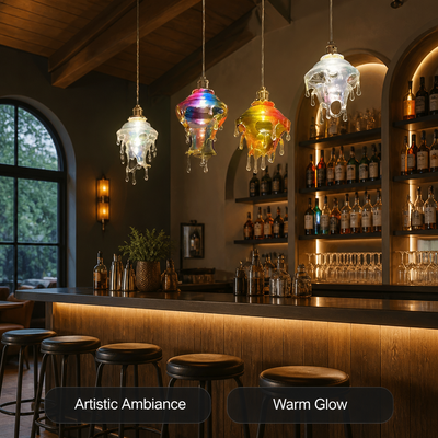 Resin LED Melting Candle Droplet Pendant Light
