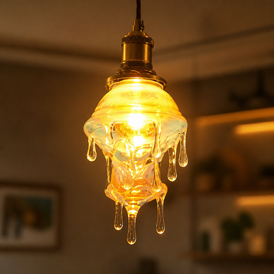 Resin LED Melting Candle Droplet Pendant Light