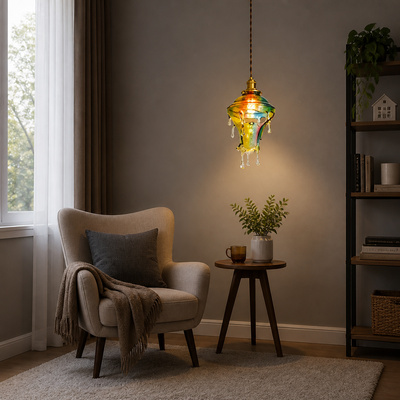 Resin LED Melting Candle Droplet Pendant Light