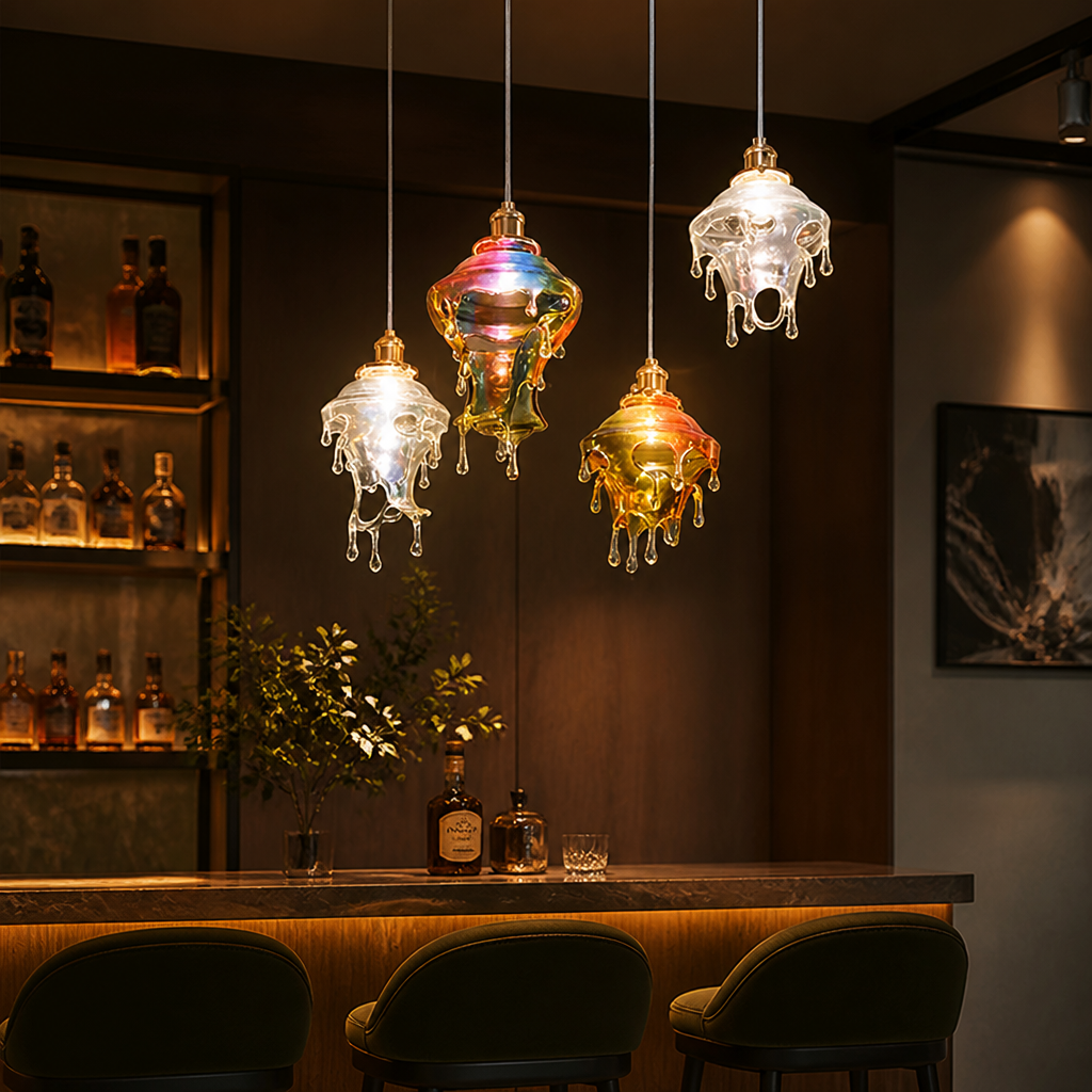 Resin LED Melting Candle Droplet Pendant Light