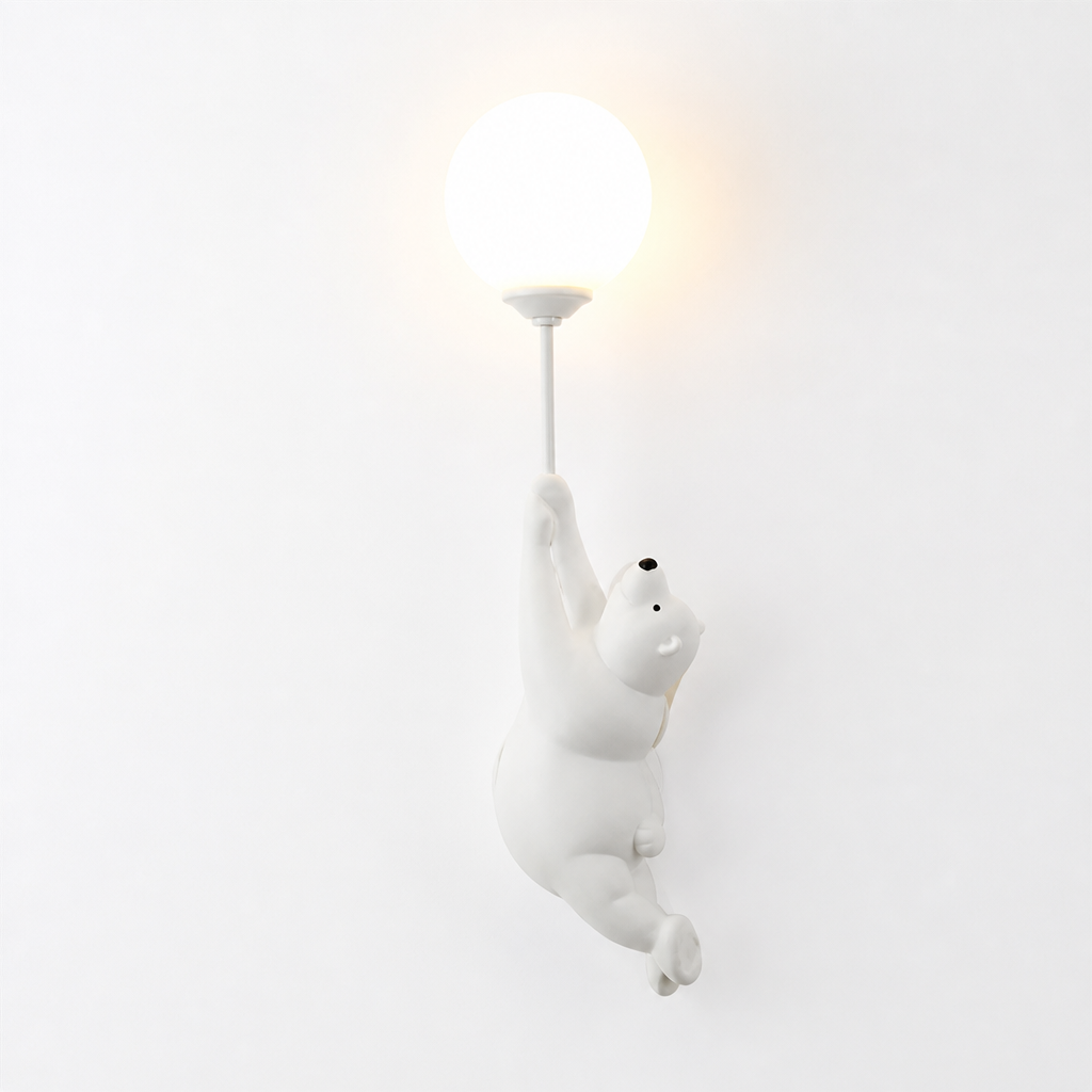 Resin Polar Bear Wall Sconce