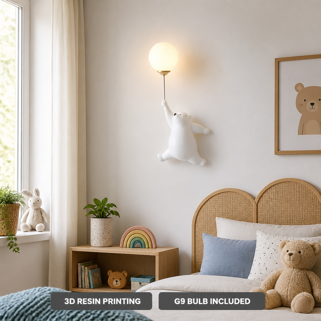 Resin Polar Bear Wall Sconce