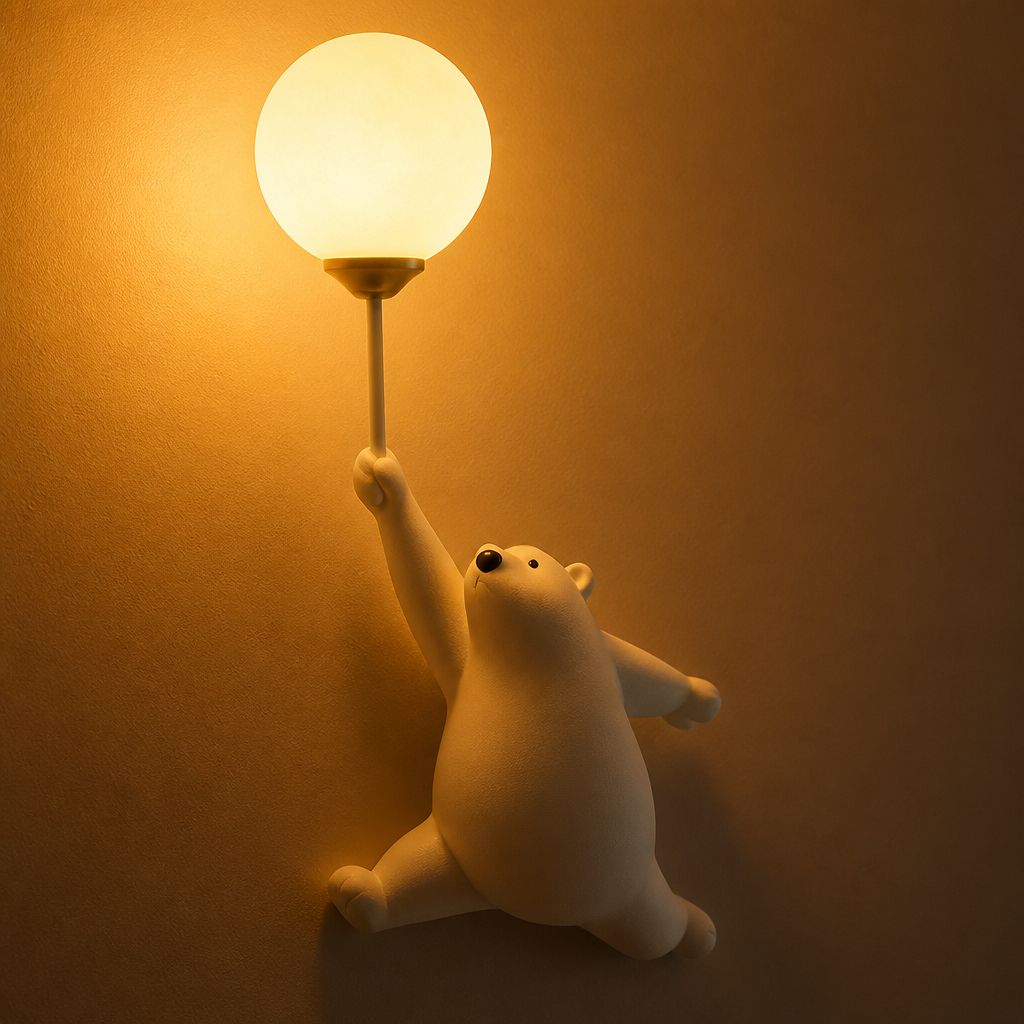 Resin Polar Bear Wall Sconce