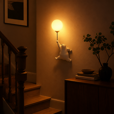 Resin Polar Bear Wall Sconce