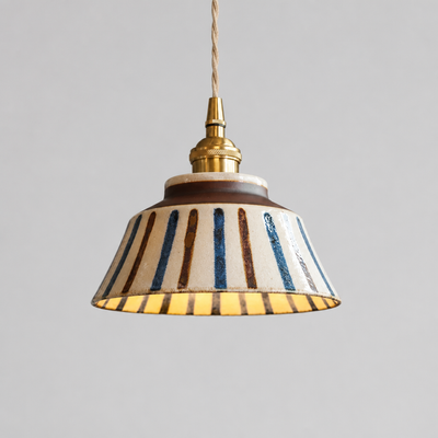 Retro Blue & White Porcelain Pendant Light