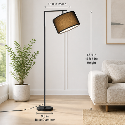 Retro Fabric Arc Floor Lamp
