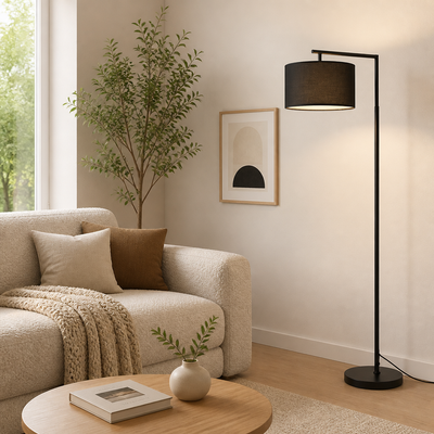Retro Fabric Arc Floor Lamp