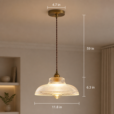 Retro Glass Dome Pendant Light