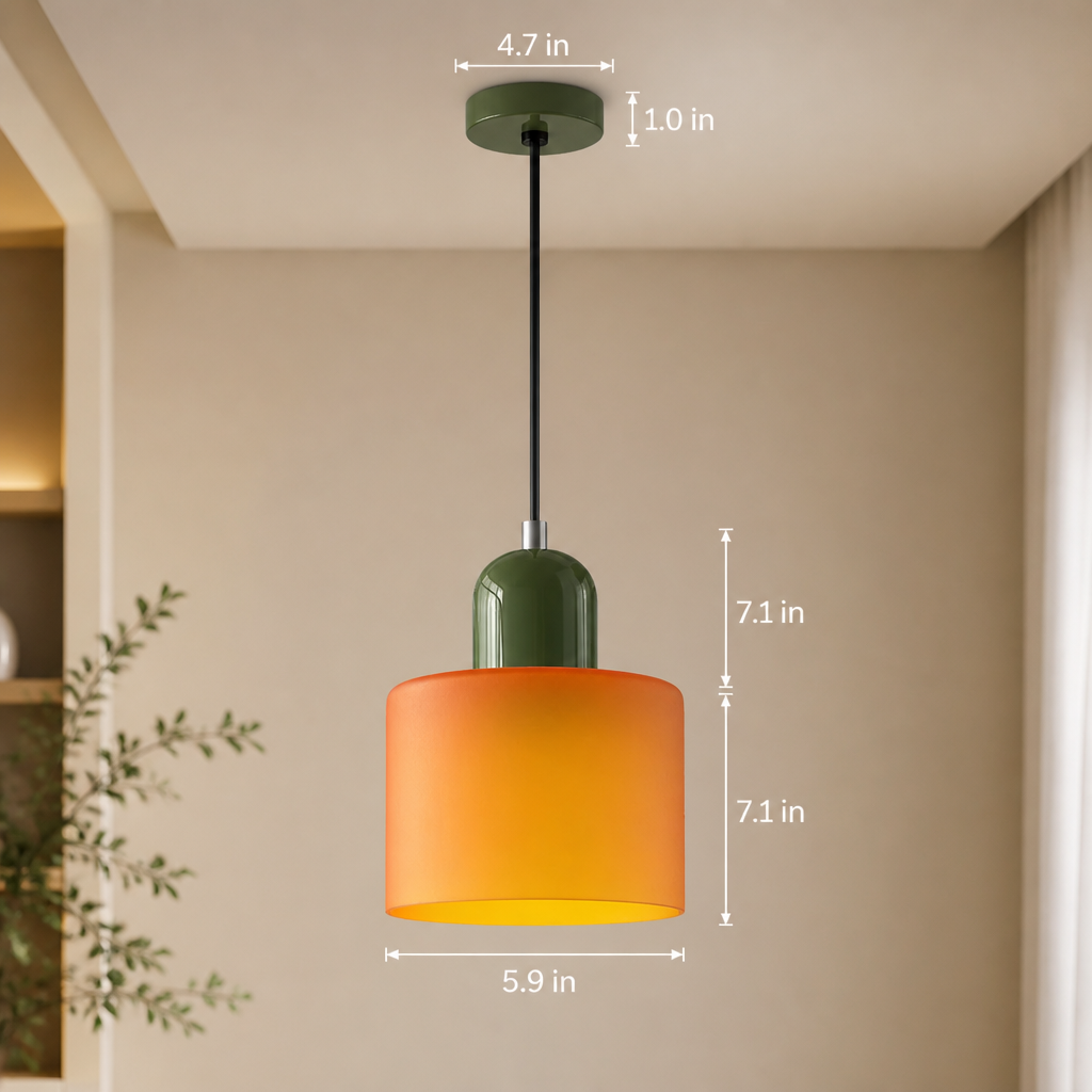 Retro Glass & Metal LED Pendant Light