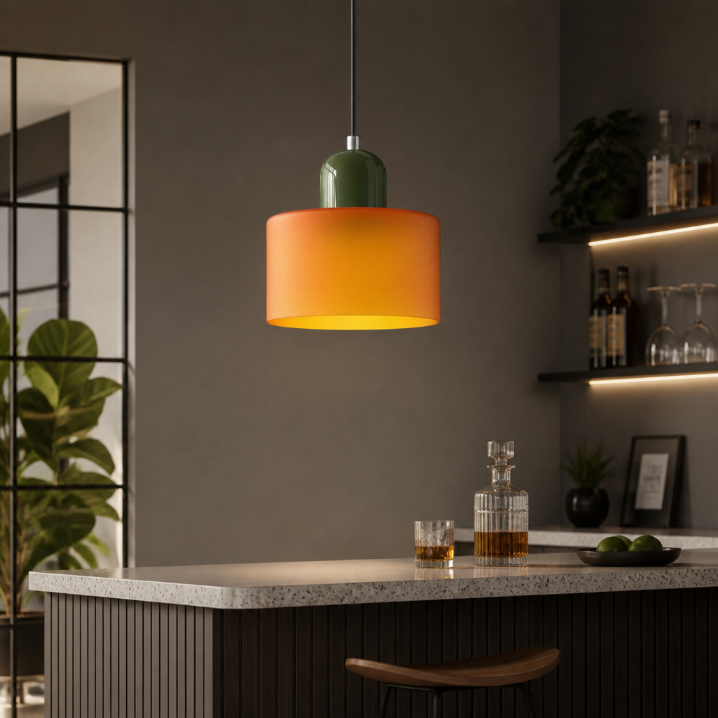 Retro Glass & Metal LED Pendant Light