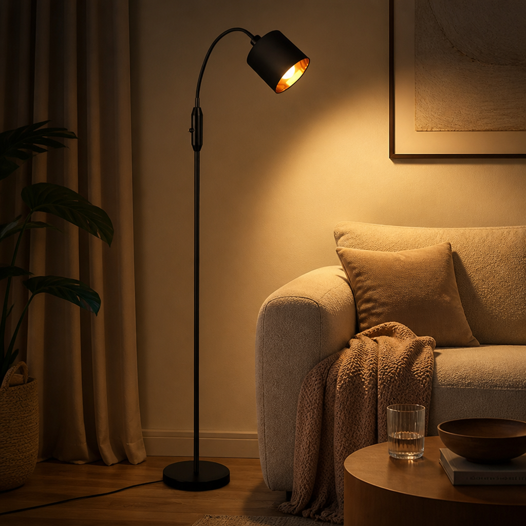 Retro Gold Arc Floor Lamp