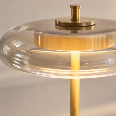 Retro Gold Glass Mushroom Floor Lamp