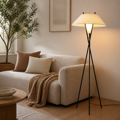 Rustic Iron LED Foot-Switch Floor Lamp