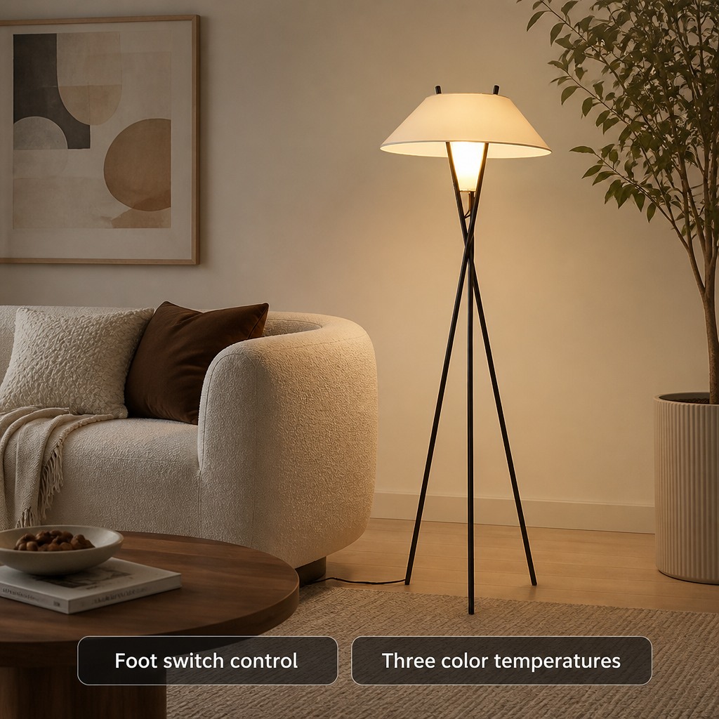 Rustic Iron LED Foot-Switch Floor Lamp