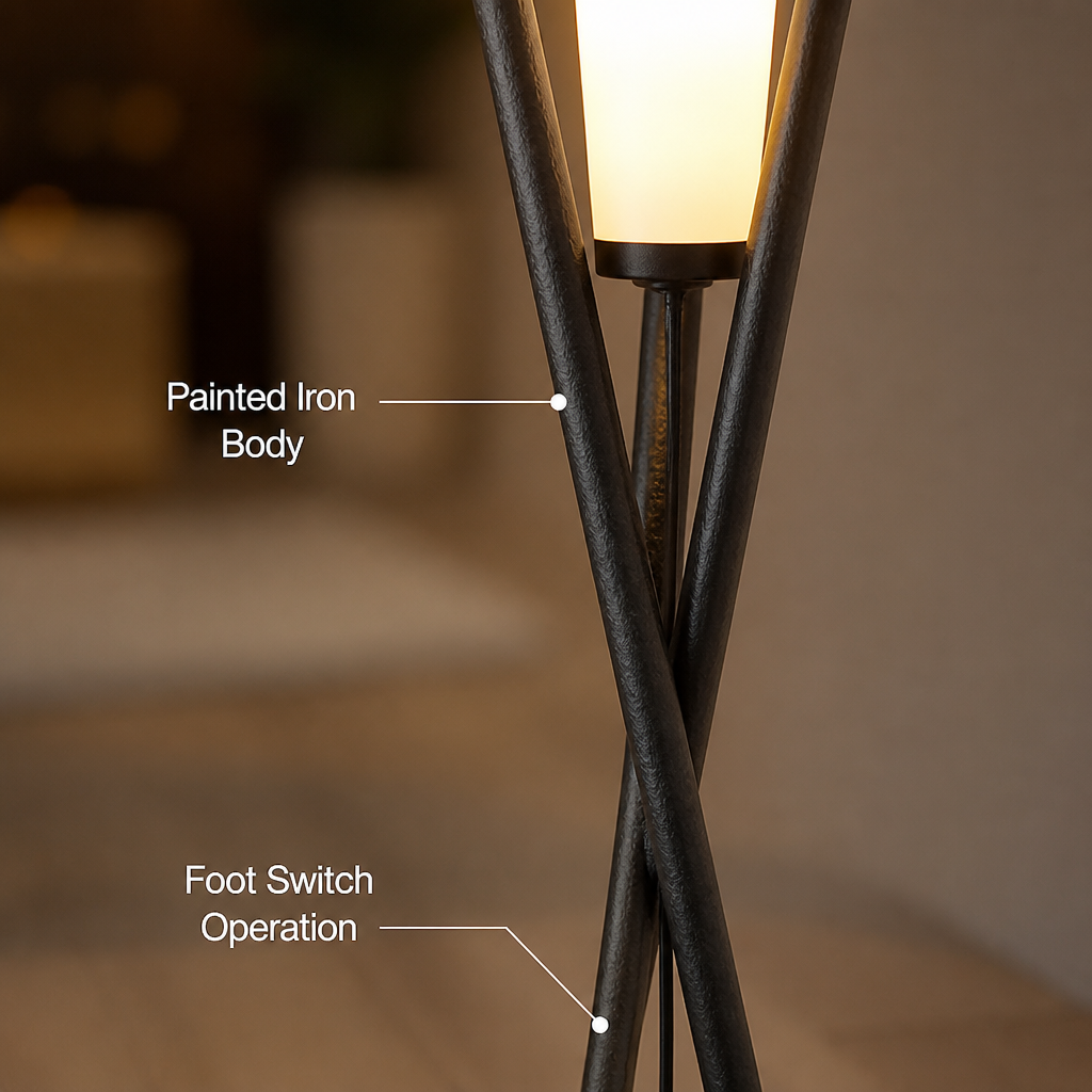 Rustic Iron LED Foot-Switch Floor Lamp