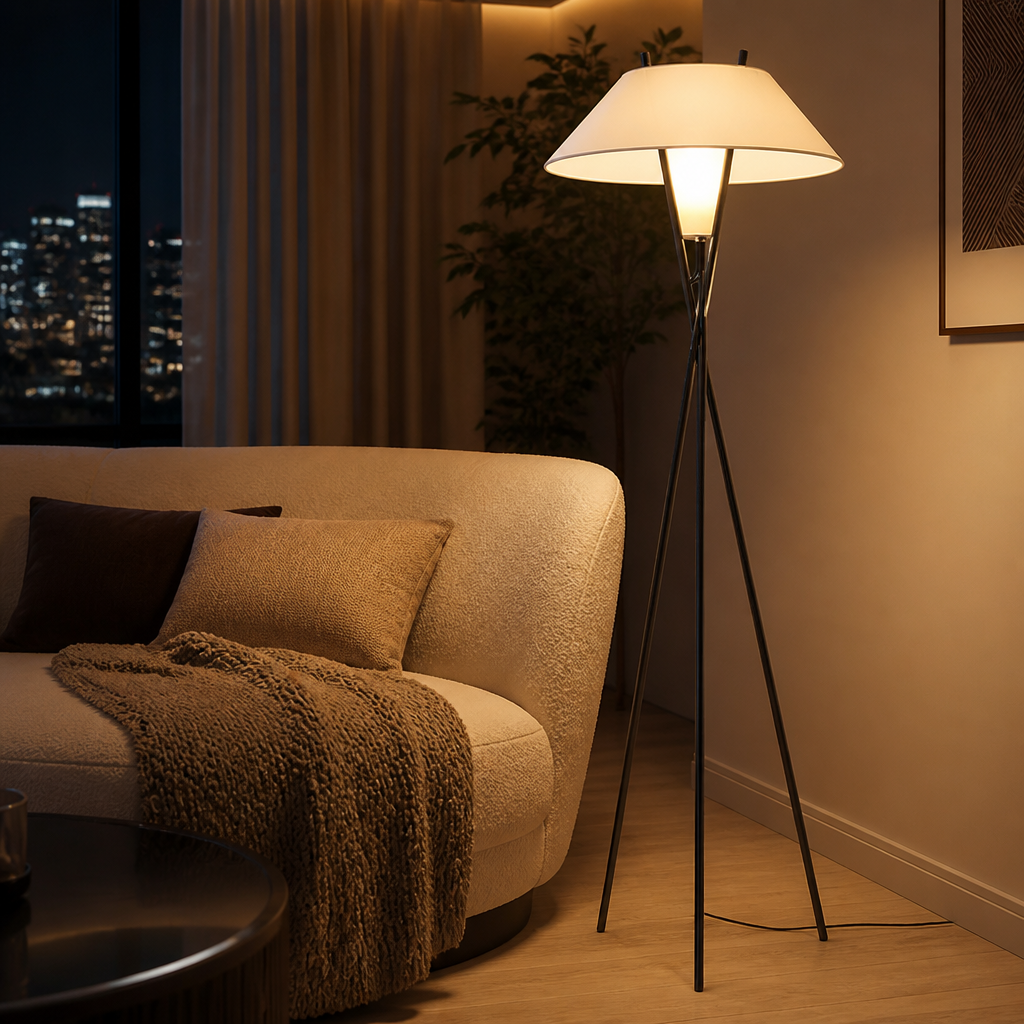 Rustic Iron LED Foot-Switch Floor Lamp