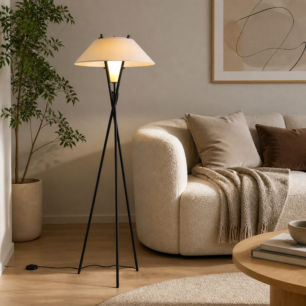 Rustic Iron LED Foot-Switch Floor Lamp
