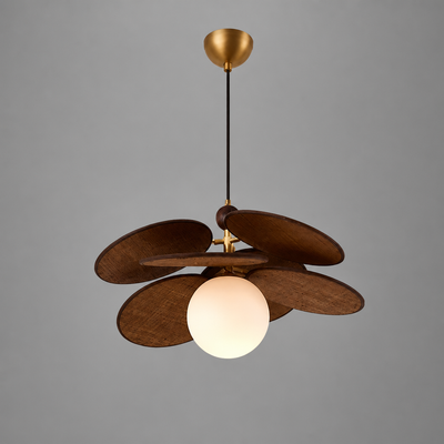 Rustic Metal & Glass 3-Head Chandelier