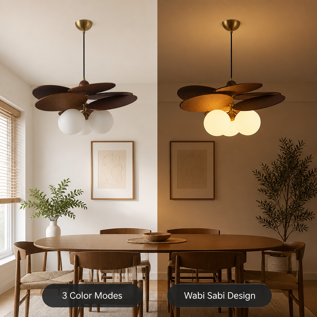 Rustic Metal & Glass 3-Head Chandelier