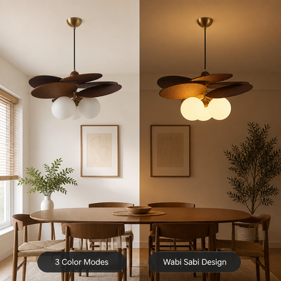 Rustic Metal & Glass 3-Head Chandelier
