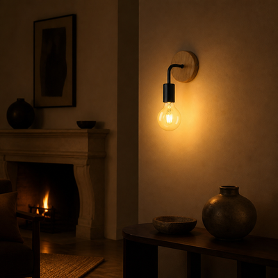 Rustic Metal Semi-Flush Wall Sconce