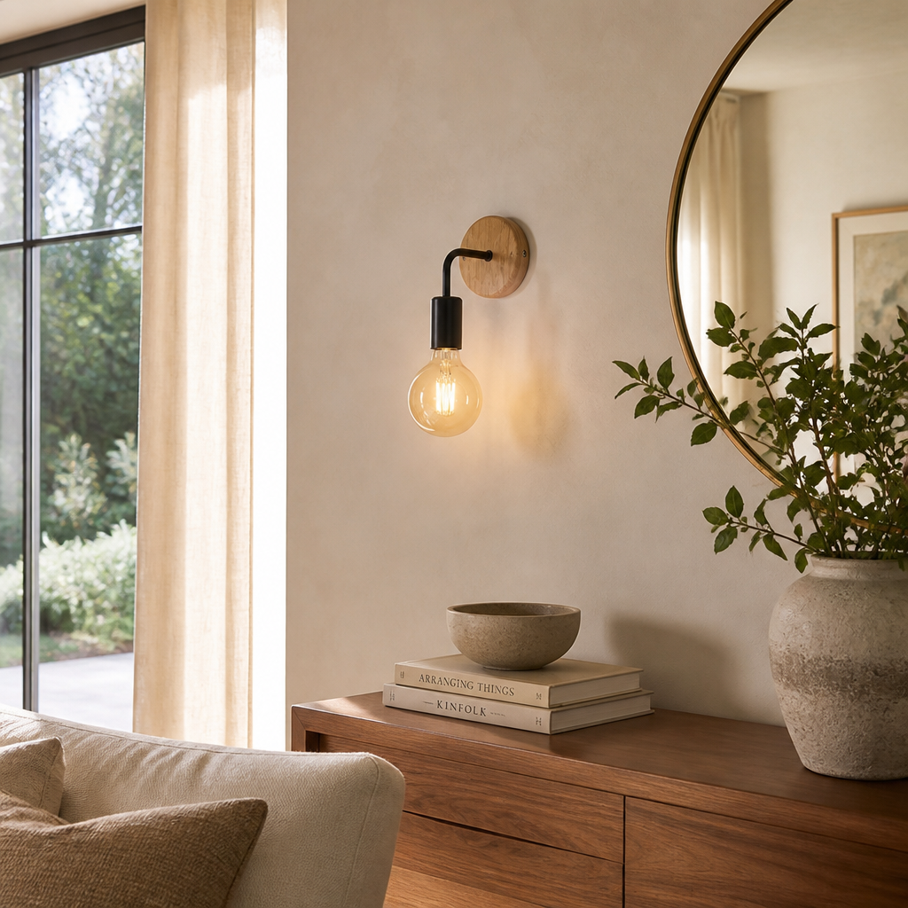 Rustic Metal Semi-Flush Wall Sconce