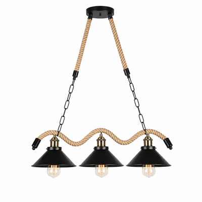 Rustic Rope 3-Light Pendant Light